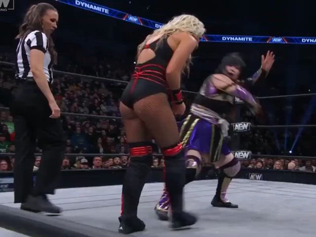 babe blonde booty wrestling gif