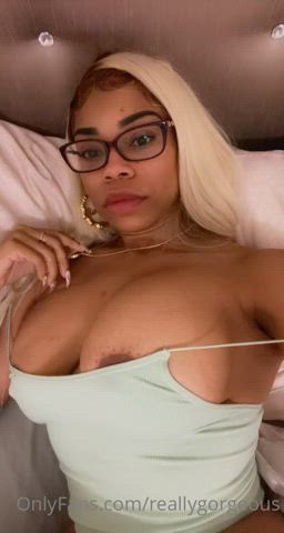 big tits ebony eye contact gif