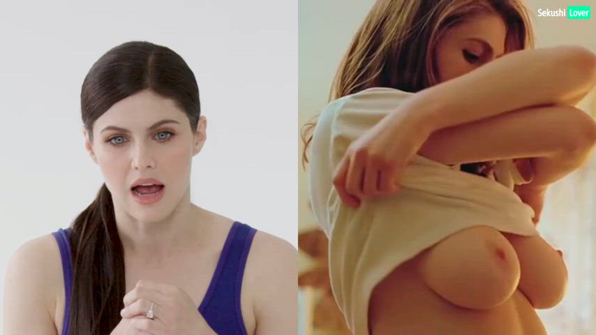 Alexandra Daddario Clothed vs Unclothed