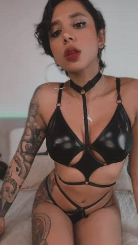 big tits ebony leather lesbian tattoo gif