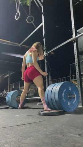 Blonde Fitness Gym Muscular Girl Pawg Swedish Workout gif