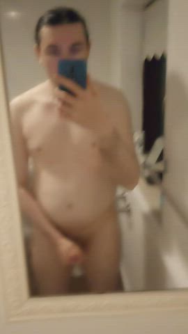 amateur cock gay homemade masturbating mirror selfie gif