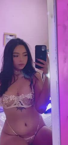 camgirl latina lingerie natural tits pussy skinny small tits tattoo tits gif