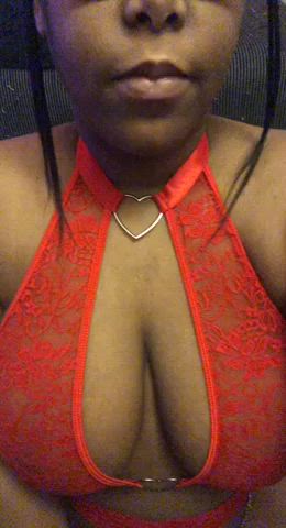 Ebony Spit Tits Tongue Fetish gif