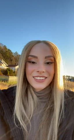 Blonde Flashing Public gif