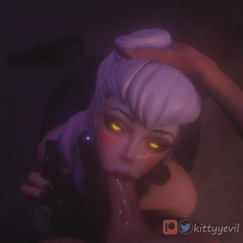 3D Blowjob Sloppy gif