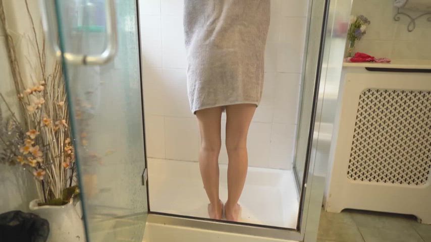 big ass british chloe panties perv shower solo tease towel voyeur gif