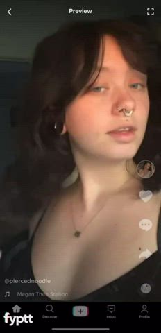 Goth Nipple Piercing Perky gif