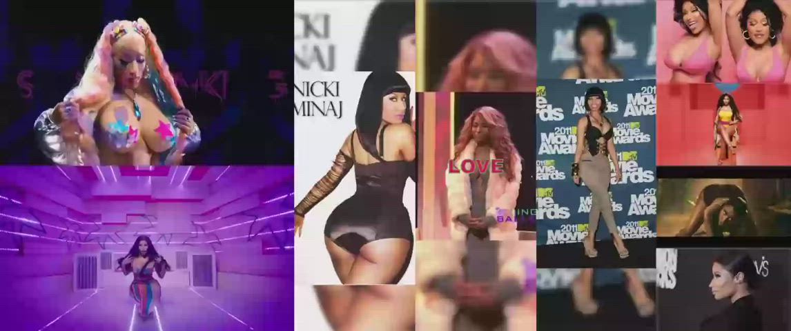 Caption Compilation Ebony Nicki Minaj Split Screen Porn Thick gif