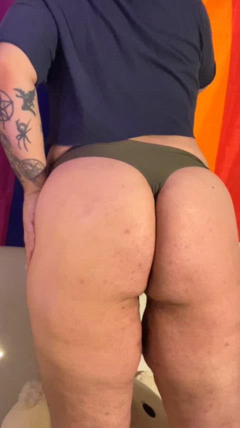 ass big ass huge ass onlyfans phat ass stacked tattoo tattooed tease thong gif