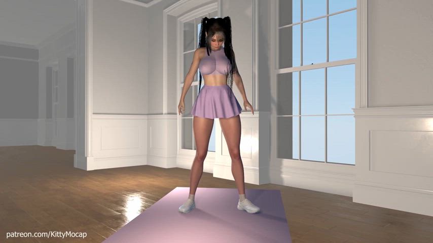 KittyMocap - Booty Workout. Motion Capture by a Real girl