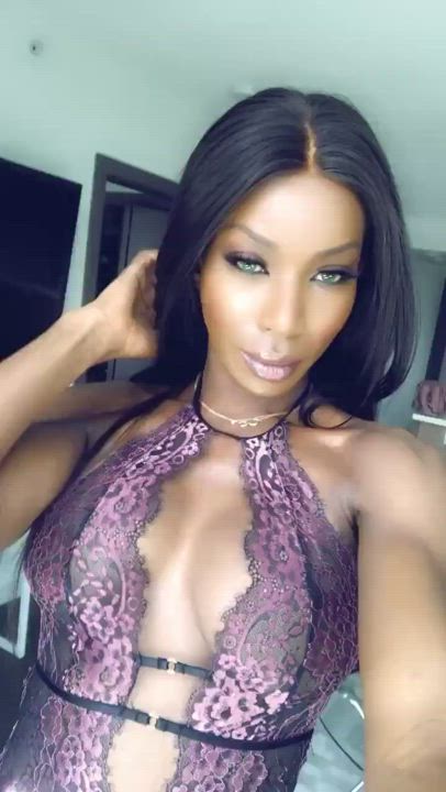 Clothed Ebony Lingerie Maya Bijou Pretty gif