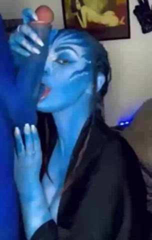 blowjob blue nsfw gif