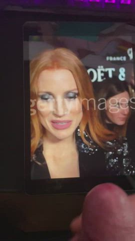 celebrity cum jessica chastain tribute gif