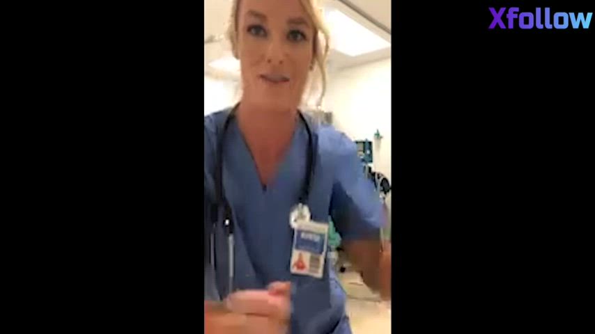 A Naughty Nurse MILF Fingers herself on the job