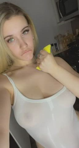 blonde lija blonde see through clothing uglyblonde wet wet pussy gif