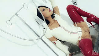 Asa Akira Asian Japanese Latex Nurse gif