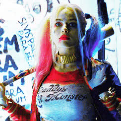 blonde boobs harley quinn gif