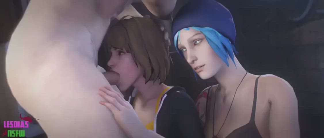 Max and Chloe shared blowjob (Lesdias)[Life is Strange]