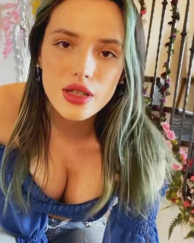bella thorne celebrity cleavage gif