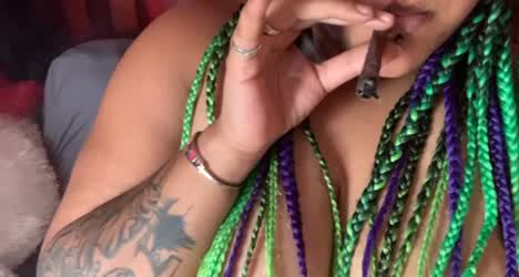 Big Tits Smoking Tits gif