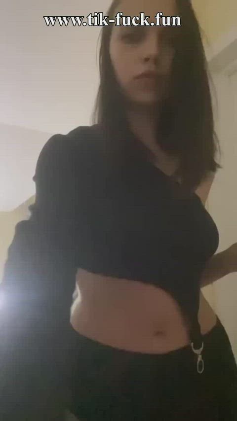 amateur big tits boobs cute pussy sex solo teen tiktok tits gif