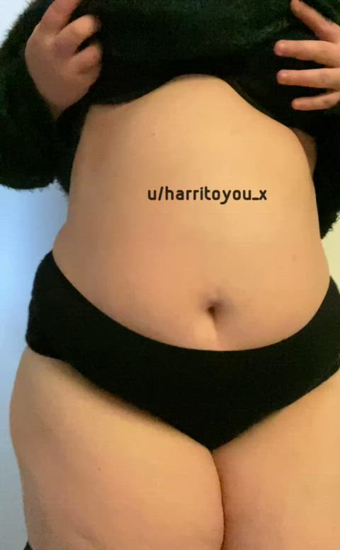 jiggling jiggle belly stretchmarks panties bra bbw chubby thick gif