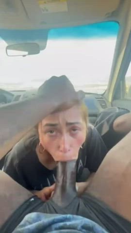 Using her mouth like a fuck toy