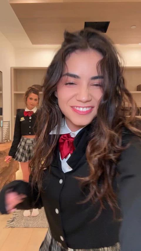 riley reid schoolgirl tiktok uniform gif