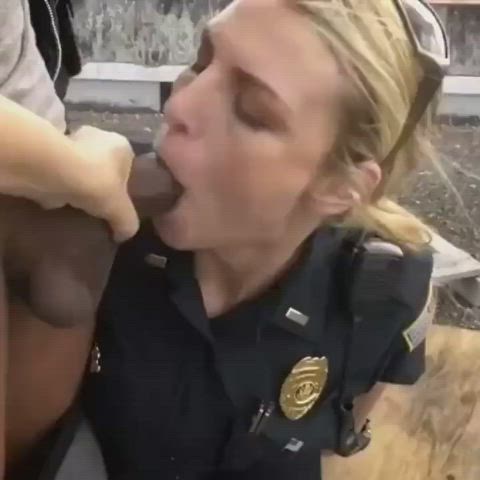 BBC Blonde Blowjob White Girl gif