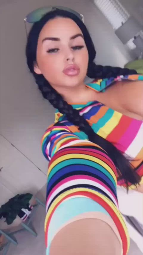 babe big tits pigtails gif