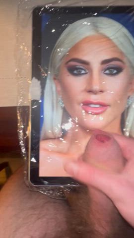 celebrity cum cumshot facial lady gaga tribbing tribute cum-tributes public-cum-sluts