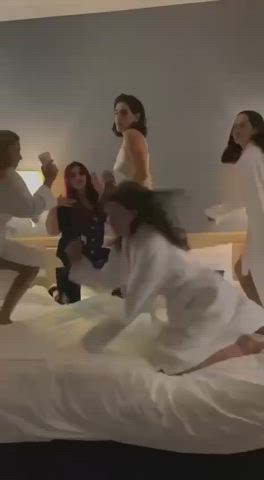 blonde dancing groping redhead r/nsfwfunny gif