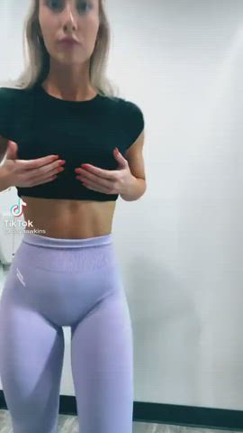 Ass Blonde Fitness Gym Muscular Girl Pawg gif