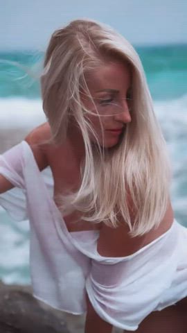 Beach Blonde Nude gif