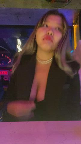 asian boobs cleavage gif