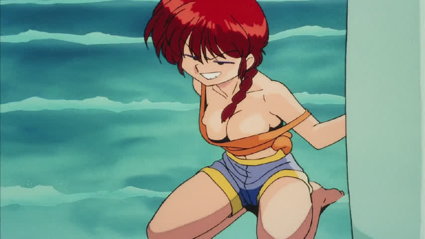 Animation Anime Beach Cleavage Teasing gif