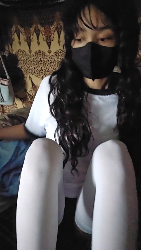 amateur petite tease thigh highs tiny gif