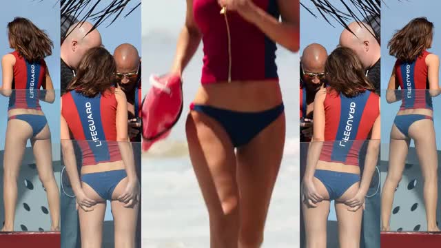 Alexandra Daddario - Baywatch - split-screen, mini-loop edit of running on beach