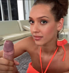 Big Dick Blowjob Celebrity Fake Handjob Jessica Alba Sucking gif