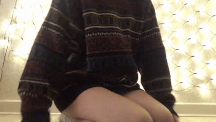 Keeping warm in a cozy sweater &lt;3