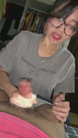 Asian Blowjob Glasses gif