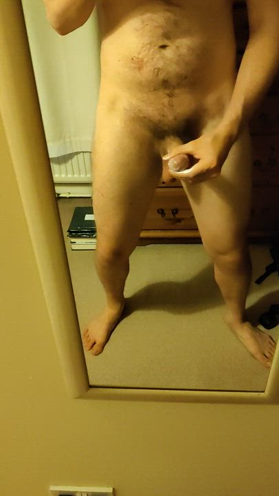 Waving hello to the day with my cock