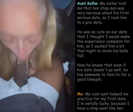 aunt aunty bbc bbc slut blowjob caption car family nephew fauxcest gif