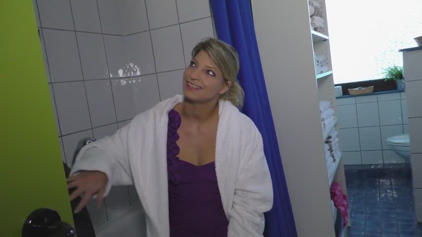 ass bathroom blonde boobs cum girls milf t-girl gif