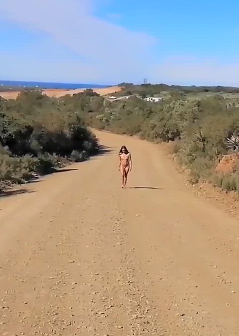 amateur brunette cute nude nudes nudist nudity onlyfans outdoor public gif