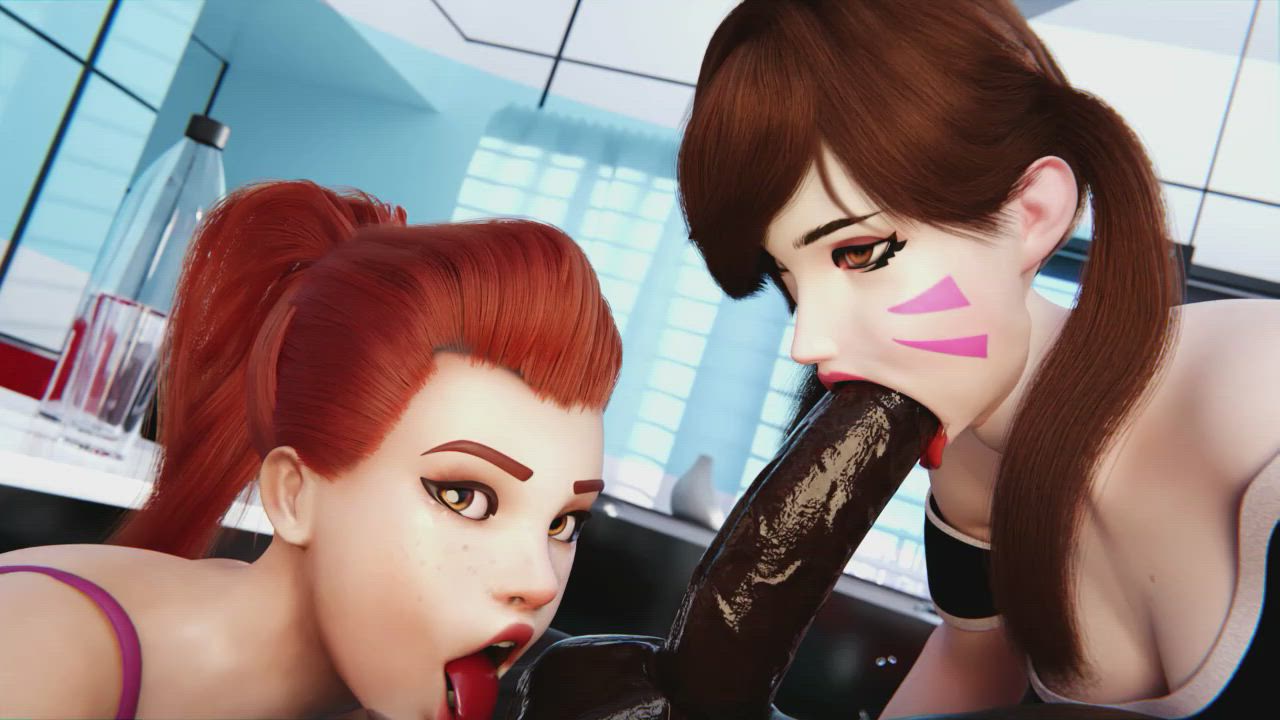 Dva deepthrot with brigitte balls licking (Slayed) [overwatch]