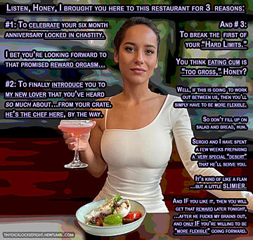 Cuckold Cum Eating Instructions Femdom Humiliation Porn Image by tinydicklockedtight