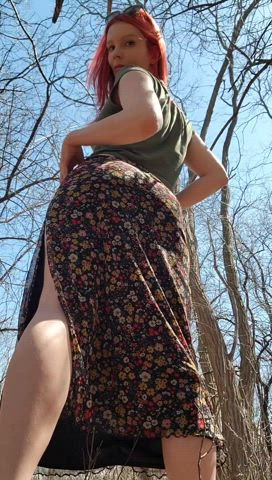 milf outdoor public redhead ruby soho skirt tattoo gif