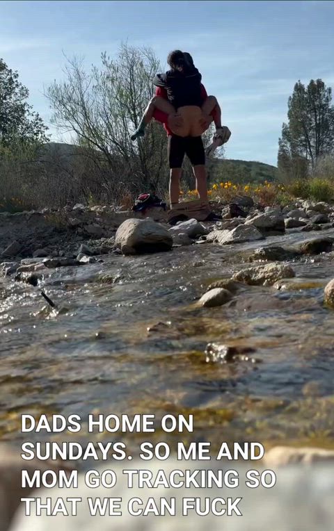 dad milf mom outdoor son r/standingcarryfuck gif